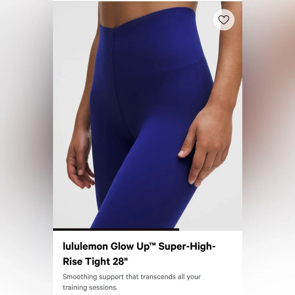 lululemon athletica Glow Up Super High Rise leggings 28” Size 8 Deep Sea Blue - Picture 6 of 9